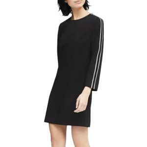 Banana Republic Side Stripe Black Shift Dress Women Sz 0 Career wear to work